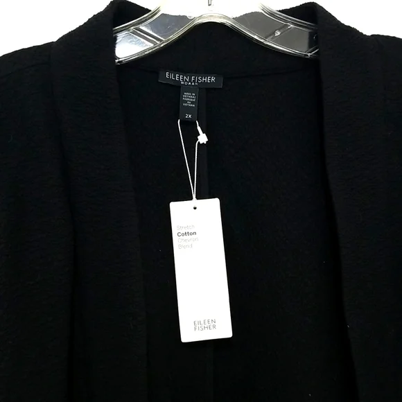 Eileen Fisher Black Notch Collar Jacket Women's Size 2X. NWT - Picture 3 of 9